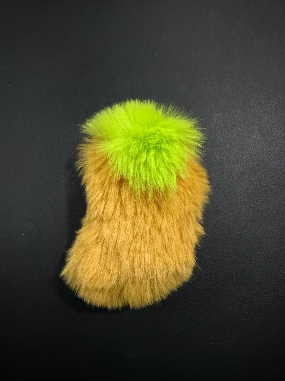 Yellow & Lime Faux Fur Pom Pom Keychain - Stylish Bag Charm - Picture 2 of 2